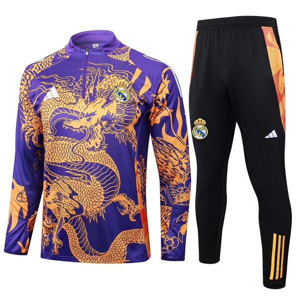 Sudadera De Training Real Madrid 2024-25 Purpura Amarillo 3